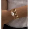 Pulsera de Trébol de Cuatro Hojas Galvanizado Moda Pulsera de Pareja Pulsera con Cuentas de Vidrio Negro Multifacético Colgante de Corazón