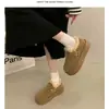 Botas de Neve com Solado Grosso Femininas 2026 Novo Estilo de Inverno Solado Macio Plus Veludo Pelo Espessado Quente Sapatos Birkenstock Sapatos de Algodão Sapatos Pão