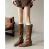 Primer encuentro: Botas Altas de Mujer Petite para Aumentar la Altura, Nueva Colección Otoño 2026, Botas de Montar Cuadradas Adelgazantes, Botas Versátiles de Caña Recta