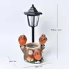 Lámpara Solar Exterior Decorativa de Colibrí Pastoral Creativo Adorno de Estatua para Balcón de Villa Patio Luz Nocturna