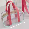 Bolsa de Gelatina Feminina Grande Transparente Maquiagem PVC Artigos de Higiene Pessoal Banheiro Chuveiro Piscina Armazenamento Bolsa Tote Bolsa de Praia