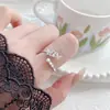 Anillo Abierto de Zirconia Mariposa Fresca Apilable Ins Estilo Minimalista Diseño de Nicho Coreano Anillo con Incrustaciones de Perla Venta al por Mayor