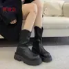 Botas Marrones Versátiles de Suela Gruesa para Mujer Estilo Martin 2026 Otoño/Invierno Nuevas Botas Adelgazantes Botas Chelsea Botas Cortas de Media Caña Mujer