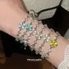 Nuevo Pulsera de Trébol Estilo Dopamina con Diamantes, Pulsera de Moda Única Estilo Ins con Diseño Exquisito y Ajuste Versátil