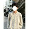 Camiseta masculina estilo retrô americano com gola V rasgada e mangas compridas, camisa básica outonal cleanfit com ombros caídos e toque relaxado