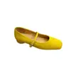 1038-2 Sapatos Baixos para Roupas de Exterior, Usados com Saias, Superfície Fosca, Tira Única, Sapatos Mary Jane de Couro Genuíno, Sola Macia, Sapatos de Bico Baixo com Uma Tira