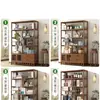 Gabinete de Té Estilo Chino de Madera Maciza Estante de Almacenamiento para Juego de Té Mesa Lateral de Té Gabinete de Almacenamiento Gabinete de Exhibición para Adorno de Tetera