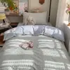 Conjunto de Roupa de Cama Estudantil Super Macio 100% Algodão para Dormir Nu, Conjunto de Três Peças para Estudantes, Cama de Solteiro, Cama Elástica, Conjunto de Quatro Peças 100% Algodão para Dormitório