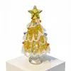 Árvore de Natal de Vidro Artesanal Zibo 6,5cm Ornamentos Brilhantes para Mesa Presente Diário Fofo Vidreiro