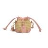 Ins palha mini saco infantil cordão pequeno balde estilo côncavo meninas mão carregando crossbody saco pequeno saco das mulheres