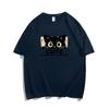 Nueva Camiseta de Verano de Algodón Puro con Diseño Estampado de Moda de Manga Corta para Mujer, Top Holgado, Ajustado y Versátil de Media Manga