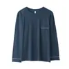 Algodón viscosa algodón marca pijamas hombre verano manga larga cárdigan top holgado XXXXL talla extra se puede usar afuera RC