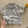 Tide Roupas Infantis Meninos Meninas Verão Fino Novo Estilo Roupas Infantis Gola Polo Camiseta Estilosa Desenho Manga Curta