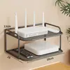 Caja de almacenamiento montada en la pared, estante para router, estante para decodificador de TV montado en la pared sin taladro