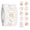 Rollo de 500 hojas con diseño de garra de gato, pegatinas decorativas de agradecimiento, para taza, con dibujos animados, para sellar embalajes y pequeñas pegatinas.