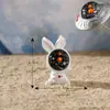 Paisagem em Miniatura Desenho Animado Astronauta e Coelho Pequeno Desenho Animado Acessórios de Resina Fofos Artesanato Decoração Criativa Pequenos Enfeites