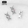 Pendientes de Aleación de Titanio F136 Transfronterizos Géminis Incrustados Zirconia Clavos para Cartílago Auricular Joyería para Piercings Corporal Pendientes Clavos para Puente de Oreja