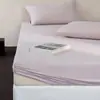 Macio e glutinoso dormir nu premium 80 fios antibacteriano cor sólida algodão puro camada dupla gaze peça única capa de edredom/lençol de cama/lençol com elástico/fronhas
