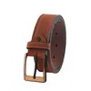 Cinturón de Cuero para Negocios Hebilla de Pin Cinturón de Piel Sintética para Hombre Moda Vintage Casual Cinturón para Hombre