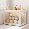 Estante para Tazas Multicapa a Prueba de Polvo con Puerta Gabinete de Almacenamiento para Tazas de Agua Botellas de Mesa Estante de Almacenamiento de Escritorio