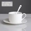 Conjunto de Xícaras de Café de Cerâmica Estilo Europeu, Pequena Xícara de Chá com Leite de Cerâmica com Borda Dourada de Luxo, Xícara de Café Estilo Americano de Hotel com Logo