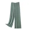 Pantalones de Modal de Pierna Ancha para Mujer, Pantalones de Baile Lisos con Caída, Cintura Alta Sueltos Adelgazantes, Adecuados para Uso en Exteriores y en Casa, Estilo Delgado