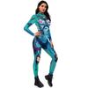 2024 Primavera Europeo y Americano Transfronterizo Nuevo Horror Mono Impreso en 3D Body de Manga Larga Ropa de Actuación Escénica para Mujer
