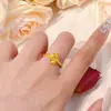 Anel Rosa Dourado Vietnamita Brilhante Design de Nicho de Alta Qualidade para Mulheres Anel Aberto Brilhante Não Desbota Atacado