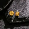 Plata S925 Chapada en Oro con Diseño Completo Dios de la Riqueza de Cinco Colores Antiguo Agujero Recto Accesorios Pequeños Joyería Hecha a Mano para DIY Pulseras y Accesorios