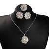 Conjunto de joias de cristal gota d'água estilo boêmio, estilo nacional vintage europeu e americano, conjunto de diamantes em floco de neve