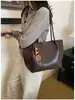 Bolsa de ombro tote vintage transfronteiriça para mulheres, grande capacidade, novo estilo inverno 2026, conjunto versátil de bolsas de mão