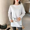 Moda Ropa Otoño 2025 Nueva Camiseta de Manga Larga para Mujer Blanca Camiseta Básica Ins Talla Grande Algodón Interior Top para Mujer