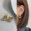 Aros Metálicos Minimalistas de Estilo Fresco Pendientes de Nicho de Alta Gama Joyería para Orejas Versátil de Personalidad Venta Caliente Transfronteriza Venta al por Mayor