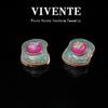 Joyería de Esmalte Francés vintage Vintage Colorido Nicho de Alta Gama Todo Combinable Collar de Cristal con Cuentas de Arroz Pendientes Lote