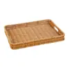 Cesta de fruta tejida de imitación de ratán tejida a mano cesta de almacenamiento de snacks para supermercado marco para frutas y verduras cesta de pan bandeja rectangular