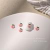 Adornos para uñas de flor de tulipán de moda para uñas decoración de uñas oso melocotón tridimensional pequeños accesorios de flores diamante al por mayor