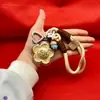 Llavero Colgante Flor de Dinero Dorada Lanyard para Teléfono Accesorio de Regalo Pequeño Regalo para el Día de la Madre Souvenir