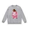 Sudadera con cuello redondo estampada de la marca de moda BAPE Ape Head, Nueva moda Hip-Hop Otoño/Invierno para Hombres y Mujeres, Cabeza de Simio Transfronteriza