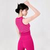 Chaleco Deportivo de Yoga a Rayas para Mujer, con Soporte Anti-vibración y Anti-caída, de Punto con Tirantes, Secado Rápido, Tirante Ancho, Camiseta Interior Base
