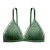 Novo conjunto de sutiã de renda com bojo triângulo estilo francês para mulheres, sutiã sexy sem aro com costas abertas e detalhes vazados em renda, conjunto de lingerie de duas peças