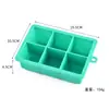 Bandeja de Hielo de Silicona de Grado Alimenticio con Seis Compartimentos, Molde Cuadrado para Hielo, Molde para Cubitos de Hielo, Caja para Hacer Hielo, Caja para Comida de Bebé, Más Vendido en Verano