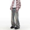 Jeans Americanos Estilo Vintage Lavado Estilo Tierra para Hombre Estilo dirtyfit Street Sueltos Combinables Pantalones Colgantes