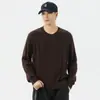 Suéter fino de punto de manga larga para hombre de 700G, adecuado para otoño e invierno, con cuello redondo, perfecto para el trabajo, uso casual y como capa base versátil; disponible al por mayor