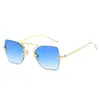 Gafas de Sol Poligonales de Metal Sin Marco con Borde Cortado Estilo Ins 2026 Transfronterizas Nuevas para Hombres y Mujeres Gafas de Sol Personalizadas Estilo Callejero