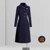 Roupa Externa de Lã Profissional Roupa de Trabalho Feminina Plus Algodão Engrossado Comprimento Médio Departamento de Vendas de Hotel Roupa Externa de Lã Inverno