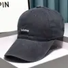 Gorra de Béisbol Bordada con Letras Estilo Coreano Estilo Japonés para Mujer Moda Ins para Cabeza Grande Profundizada con Visera Ancha Protector Solar para Pareja