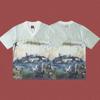 Playera de Corteiz Alcatraz Horse con Estampado Completo y Costuras de Malla, Moda Correcta de la Costa Oeste, Retro de Manga Corta