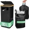 Recogedor de Botellas de Depósito de 110L con Tapa Contenedor Plegable Impermeable para Almacenamiento de Botellas con 2 Bolsas Internas Extraíbles