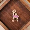 Colgante de ciervo estilo chino tradicional con base de brocado Song, joyería hecha a mano, amuleto para bolsa de coche DIY, regalo cultural y creativo, accesorio de ropa