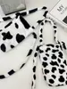 0962 Patrón de Vaca Felpa Anti-quemaduras Portátil Cruzado Bolso para Botella de Agua Lindo Estudiante Escuela Bolso para Botella de Agua Bolso para Taza de Agua